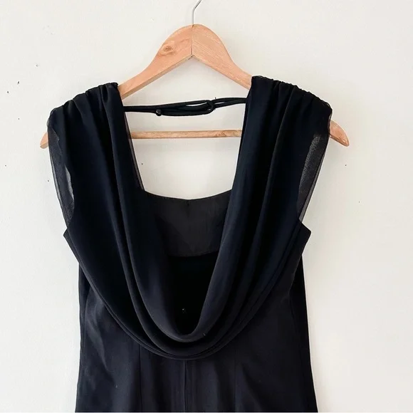 Vintage - Emblem- Cowl Back - Knee Length Dress - Black - Size Medium - Picture 4 of 9